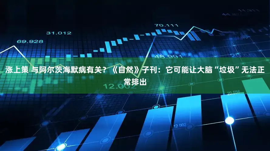 涨上策 与阿尔茨海默病有关？《自然》子刊：它可能让大脑“垃圾”无法正常排出